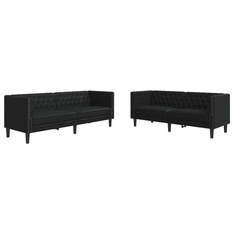 Bankstel 2 pcs Zwart 194 x 74.5 x 70.5 cm Kunstleer 2