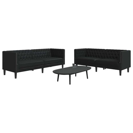 Bankstel 2 pcs Zwart 194 x 74.5 x 70.5 cm Kunstleer 3