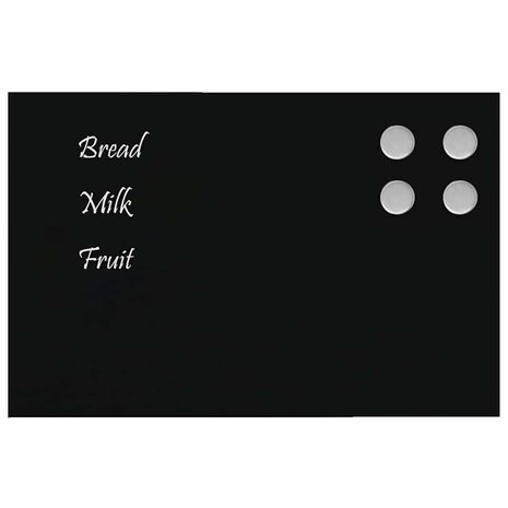 Magneetbord voor aan de wand 40x30 cm gehard glas zwart 3