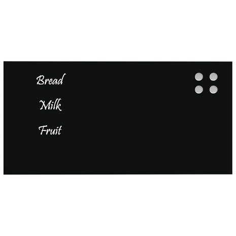 Magneetbord voor aan de wand 60x30 cm gehard glas zwart 3