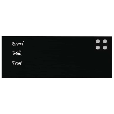 Magneetbord voor aan de wand 80x30 cm gehard glas zwart 3