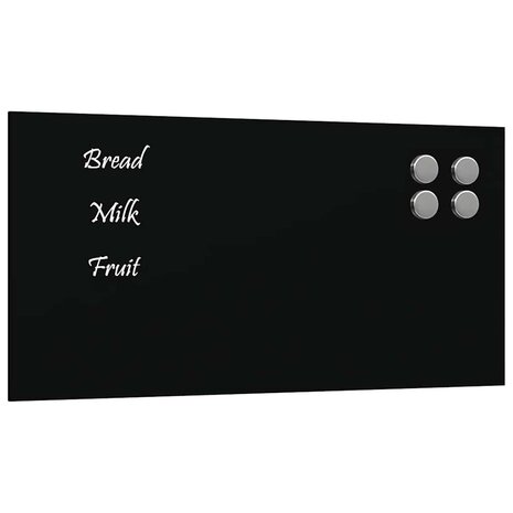 Magneetbord voor aan de wand 40x20 cm gehard glas zwart 2