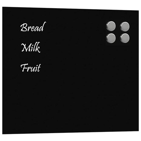 Magneetbord voor aan de wand 60x50 cm gehard glas zwart 2