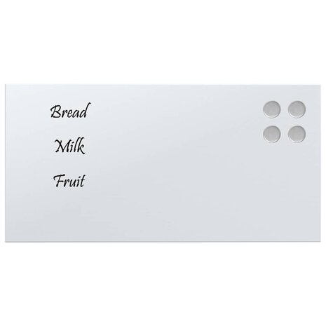 Magneetbord voor aan de wand 40x20 cm gehard glas wit 3
