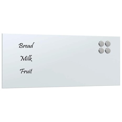 Magneetbord voor aan de wand 50x20 cm gehard glas wit 2