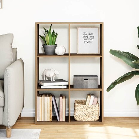 Kamerscherm / boekenkast 69,5x29x103,5 cm hout artisanaal eiken 3