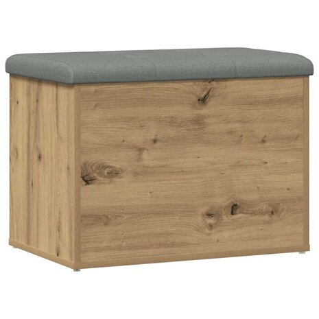 Opbergbankje 62x42x45 cm bewerkt hout artisanaal eikenkleur 6