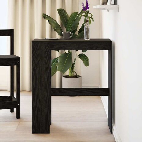 Bartafel met rekken Zwarte eik 90x40x103,5 cm bewerkt hout 3