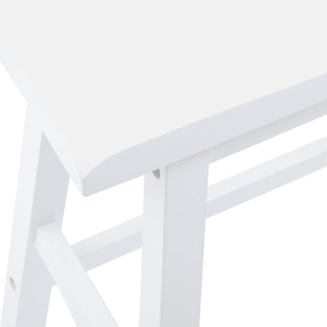 Barkrukken 2 stuks Wit Massief Hout Rubber 8