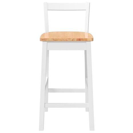 Barkrukken 2 stuks Wit Massief Hout Rubber 5