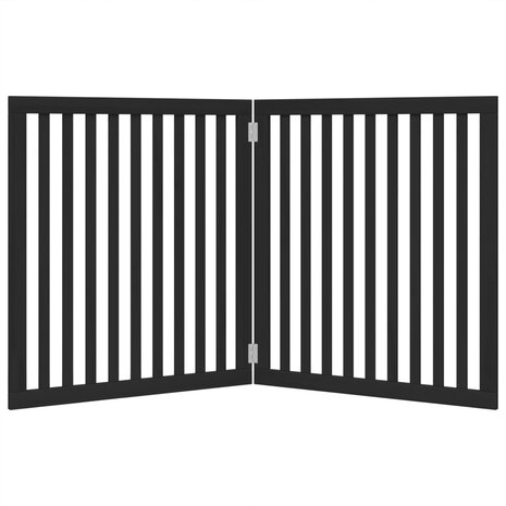 Hondenhek inklapbaar 2 panelen 160 cm populierenhout zwart 4