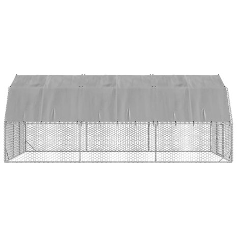Kippenren met dak 2,5x6x2,25 m gegalvaniseerd staal 4
