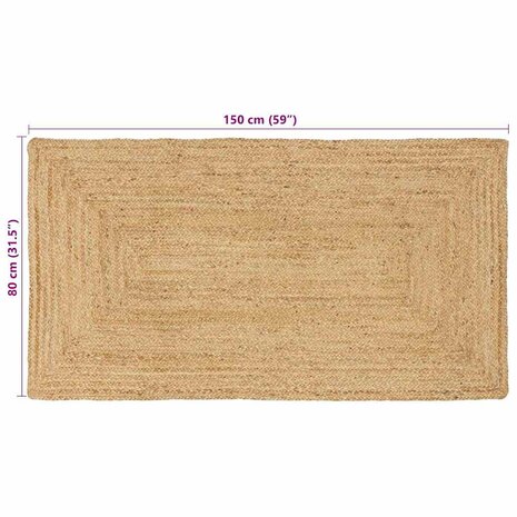 Tapijt Beige 80 x 150 cm Jute 8