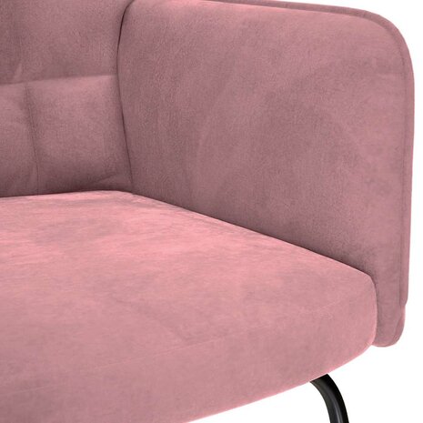 Schommelstoel fluweel roze 6