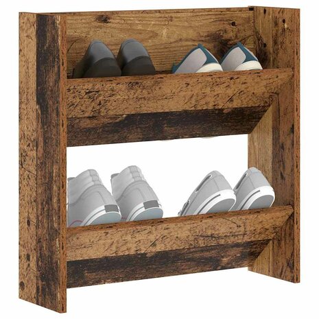 Wand Schoenenkasten met plank Anders Oud hout Bewerkt hout 3