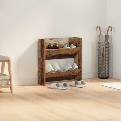 Wand Schoenenkasten met plank Anders Oud hout Bewerkt hout 4