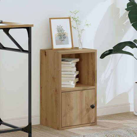Boekenkast 31x24x52 cm bewerkt hout artisanaal eikenkleurig 3