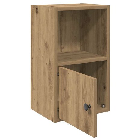 Boekenkast 31x24x52 cm bewerkt hout artisanaal eikenkleurig 4
