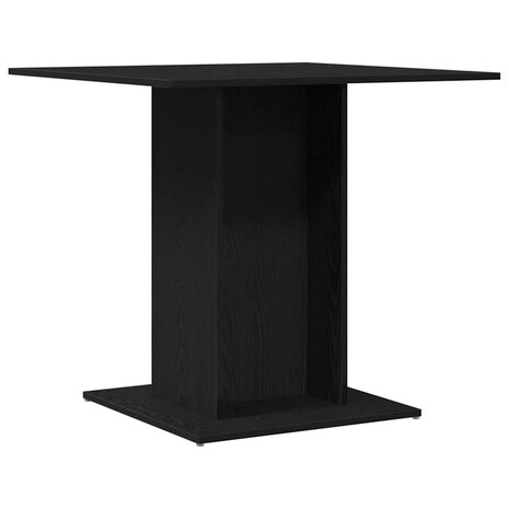 Eettafel Zwart Eiken 80x80x75 cm Bewerkt Hout 7