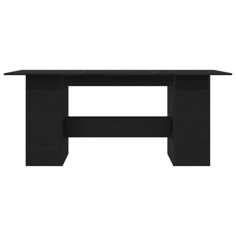 Eettafel Zwart Eiken 180x90x76 cm Bewerkt Hout 6