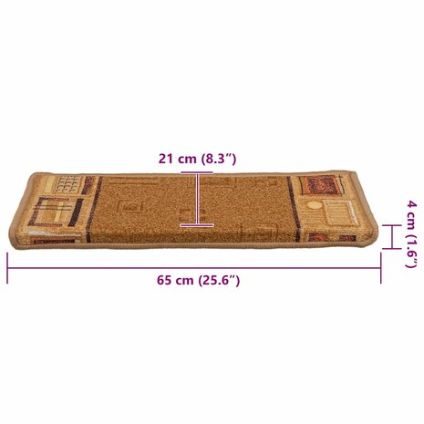 Trapmatten zelfklevend 5 st 65x21x4 cm beige 8