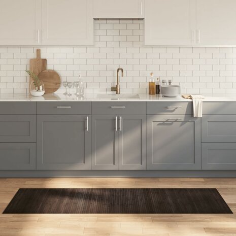 Vloerkleed rechthoekig 60x200 cm bamboe donkerbruin 1