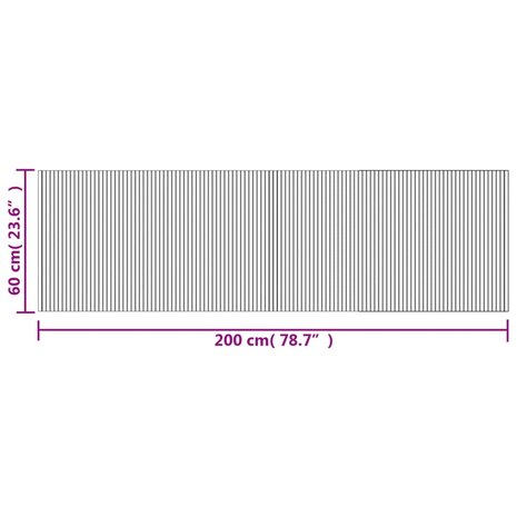 Vloerkleed rechthoekig 60x200 cm bamboe donkerbruin 8