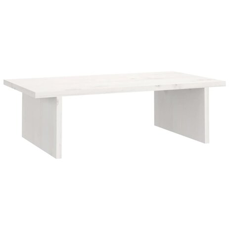 Monitorstandaard 50x27x15 cm massief grenenhout wit 2