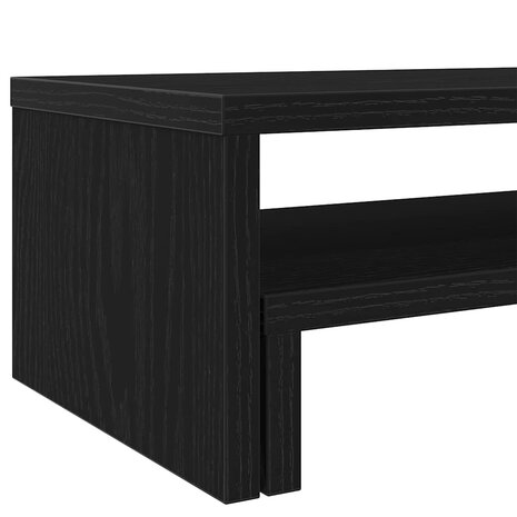 Monitorstandaard Zwart Eiken 54x22x15 cm Bewerkt Hout 9