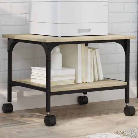 Printerkastje 2-laags 50x40x38 cm bewerkt hout sonoma eiken 1