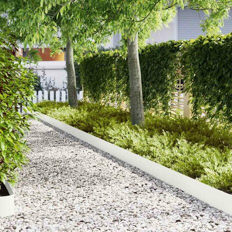 Gazonranden 10 pcs Wit 100 x 0.5 x 20 cm Staal 1