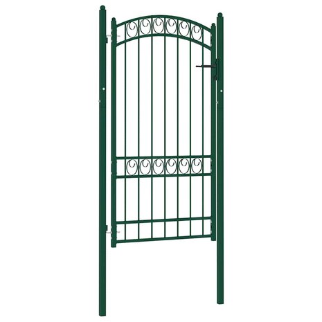 Poort met gebogen bovenkant 100x175 cm staal groen 1