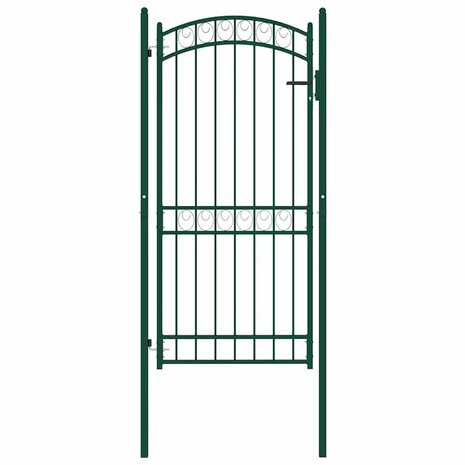 Poort met gebogen bovenkant 100x200 cm staal groen 2