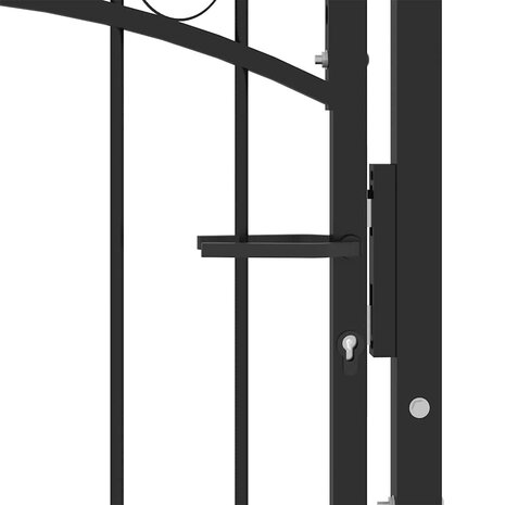 Poort met gebogen bovenkant 100x100 cm staal zwart 3