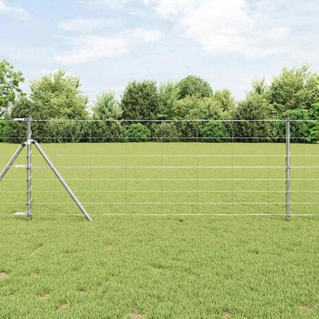 Weidehekwerk Zilver 25 x 0.8 m Gegalvaniseerd staal 1