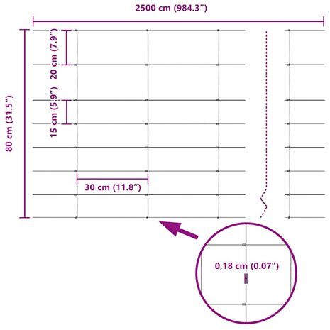 Weidehekwerk Zilver 25 x 0.8 m Gegalvaniseerd staal 8