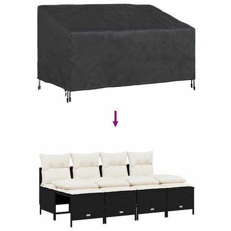 Tuinbankhoes Zwart 160 x 100 x 61 / 89 cm 600D stof 8