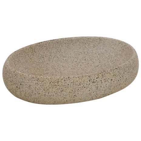 Opzetwasbak ovaal 59x40x15 cm keramiek zandkleurig 2