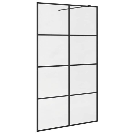 Inloopdouchewand 115x195 cm ESG-glas transparant en zwart 2