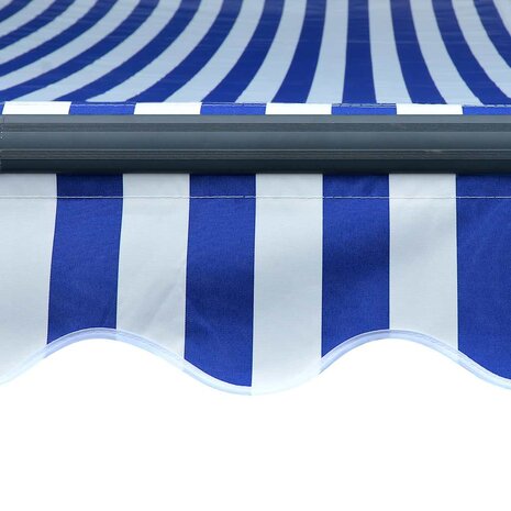 Luifel met windsensor en LED 500x300 cm blauw en wit 7