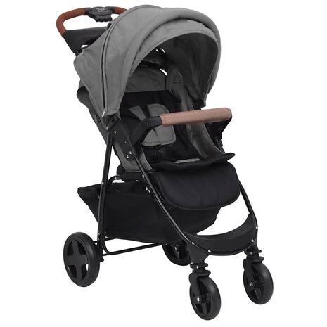 Kinderwagen 3-in-1 staal lichtgrijs 3
