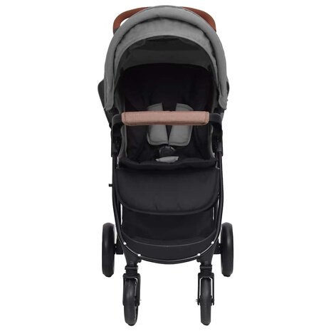 Kinderwagen 3-in-1 staal lichtgrijs 4