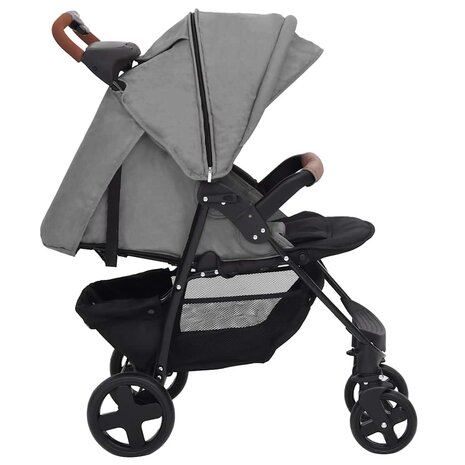 Kinderwagen 3-in-1 staal lichtgrijs 5
