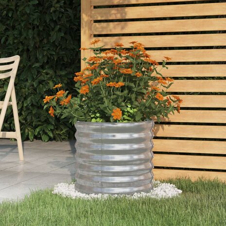 Plantenbak 40x40x36 cm gegalvaniseerd staal zilverkleurig 1