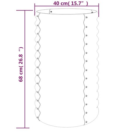 Plantenbak 40x40x68 cm gegalvaniseerd staal grijs 4
