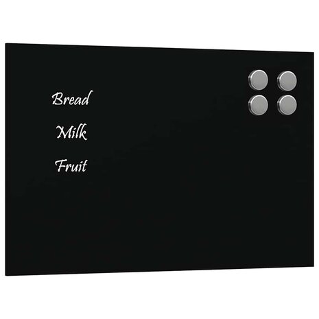 Magneetbord voor aan de wand 30x20 cm gehard glas zwart 2