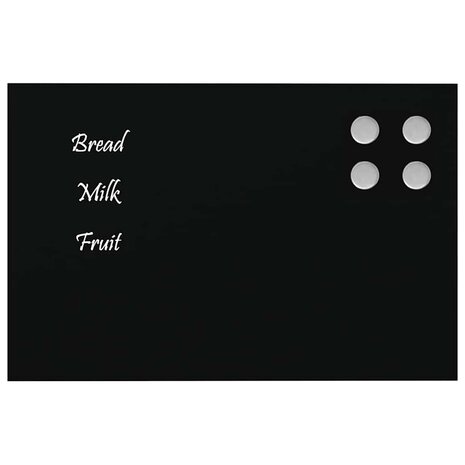 Magneetbord voor aan de wand 30x20 cm gehard glas zwart 3