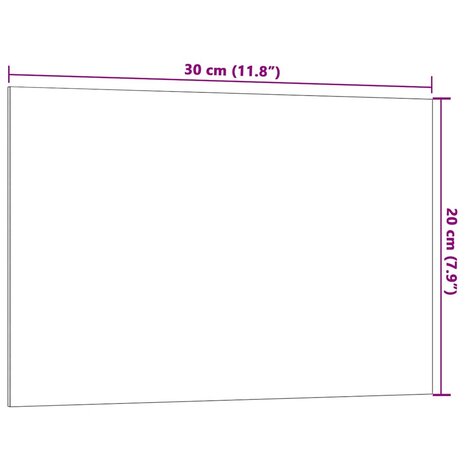 Magneetbord voor aan de wand 30x20 cm gehard glas zwart 6