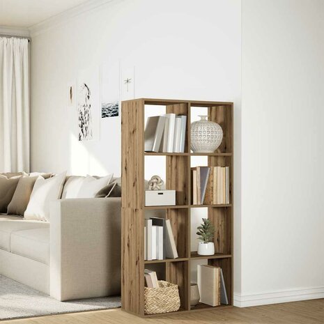 Kamerscherm / boekenkast 69,5x29x137,5 cm hout artisanaal eiken 4