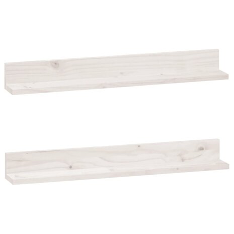 Wandkasten 2 st 80x11x9 cm massief grenenhout wit 2